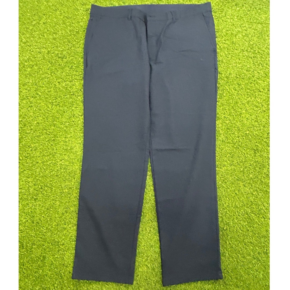 Alfani Mens Dress Pants 36W 30L Navy Blue Flat Front Straight Leg Trousers